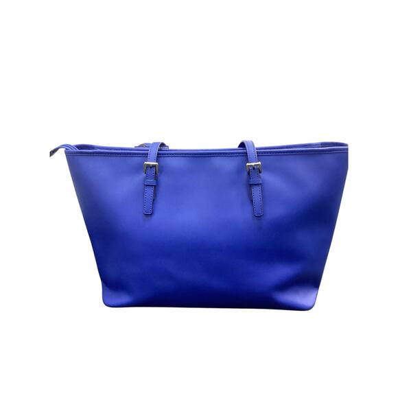 Michael Kors Tote Women’s 1Size Saffiano Leather Large MK Bag Charm Cobalt Blue - Picture 6 of 11